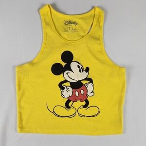 Disney Mickey Mouse Yellow Cropped Tank Top. Sz Medium.